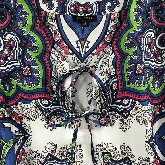 Talbots 4 silk tie-front blouse - Picture 2 of 6